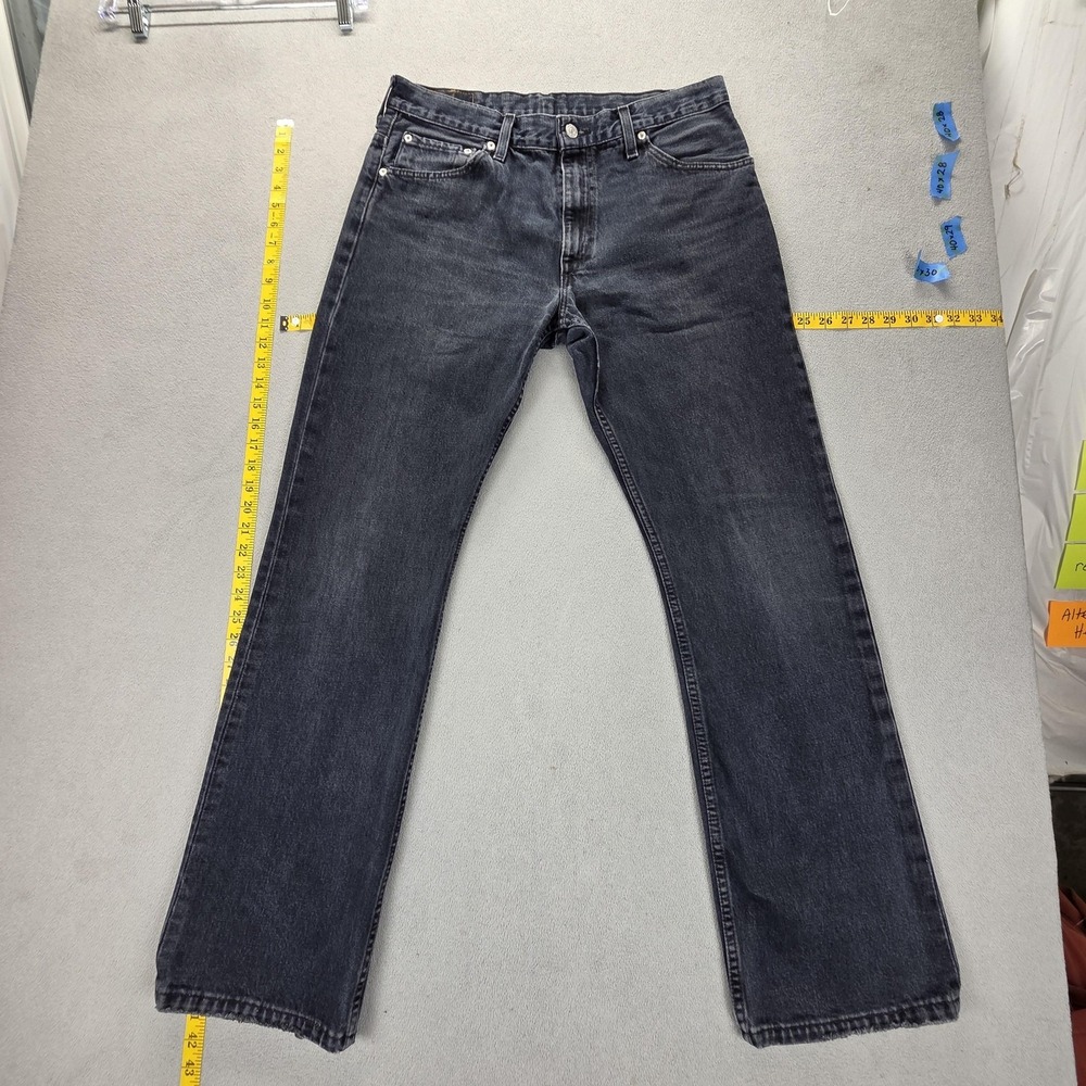 Levis 507 Jeans Mens Black Dark Wash Straight Zip Fly Fits 32x32